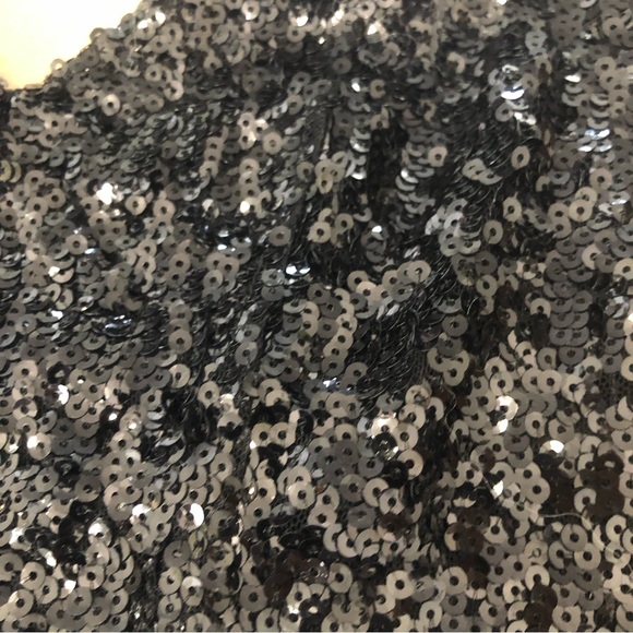 Black Sequin Crop Top SZ S - Picture 4 of 9